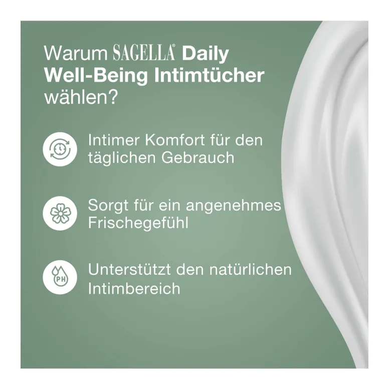 Sagella pH 4,5 Daily Well-Being Intimtücher, 15 St
