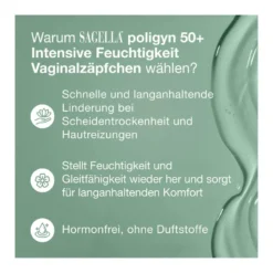 Sagella Poligyn 50+ Intensive Feuchtigkeit Vaginalzäpfchen, 10 St