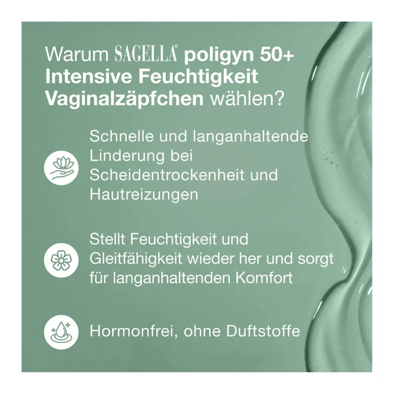 Sagella Poligyn 50+ Intensive Feuchtigkeit Vaginalzäpfchen, 10 St