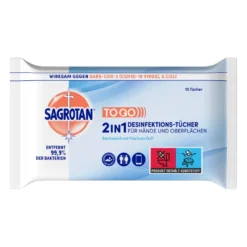Sagrotan 2in1 Desinfektionstücher, 15 St