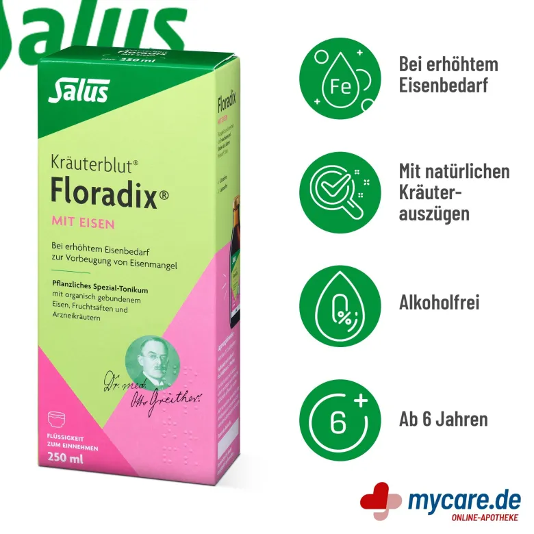 Salus Floradix mit Eisen Flüssigkeit zum Einnehmen, 250 ml