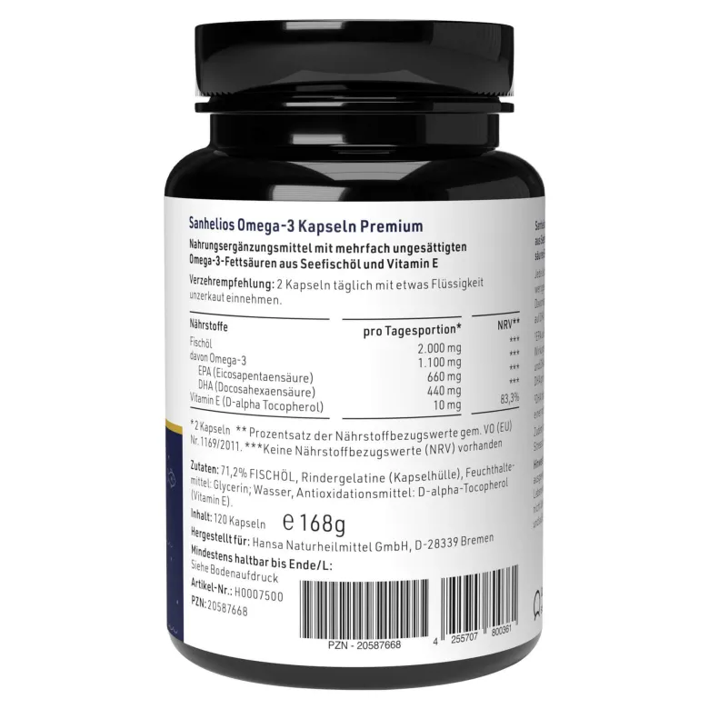 Sanhelios Premium Omega-3 Kapseln, 120 St