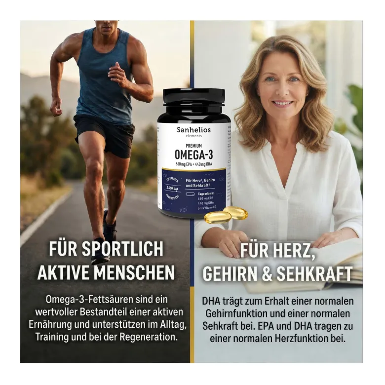 Sanhelios Premium Omega-3 Kapseln, 120 St