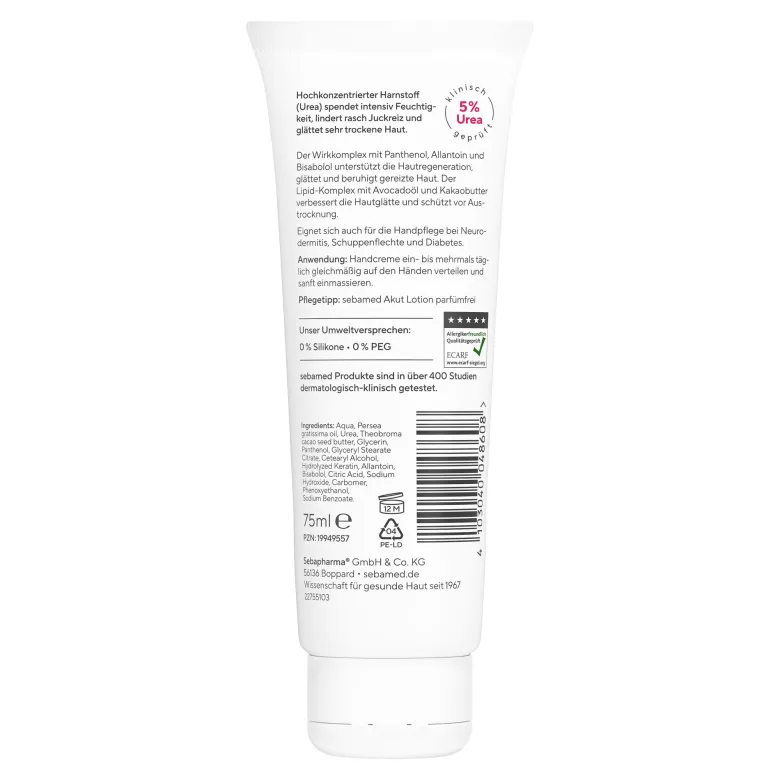 Sebamed Akut Handcreme parfümfrei Urea 5%, 75 ml