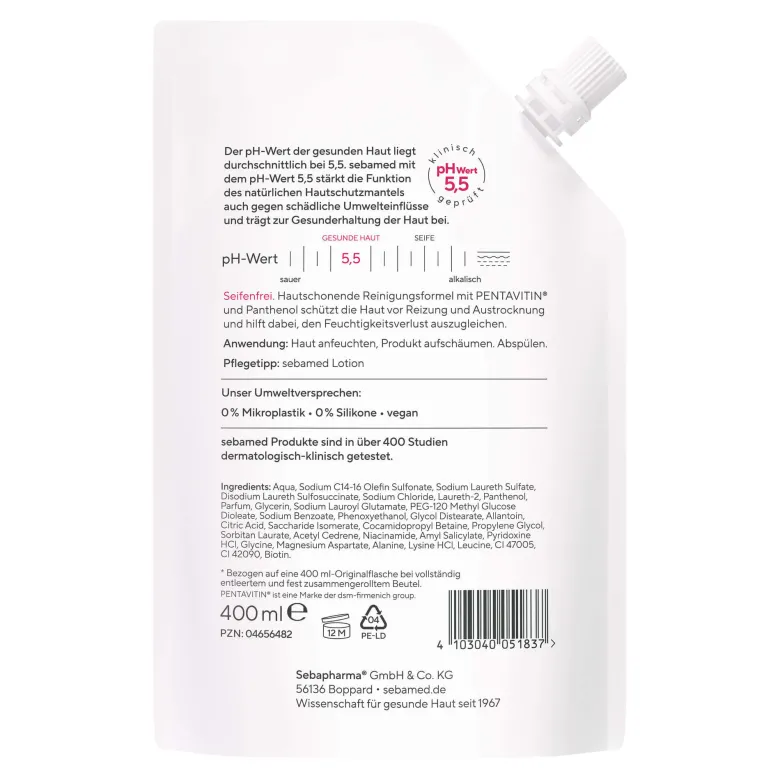 Sebamed Seifenfreie Waschemulsion Nachfüllbeutel, 400 ml