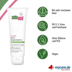 Sebamed Urea 5% Akut Handcreme sehr trockene Haut, 75 ml