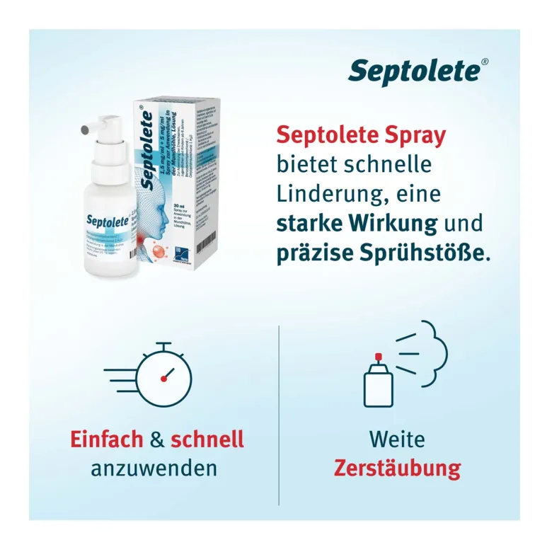 Septolete 1,5 mg/ml + 5 mg/ml Spray, 30 ml