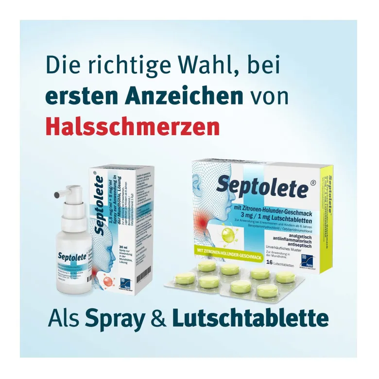 Septolete Zitrone-Holunder 3 mg/1 mg Lutschtabletten, 16 St