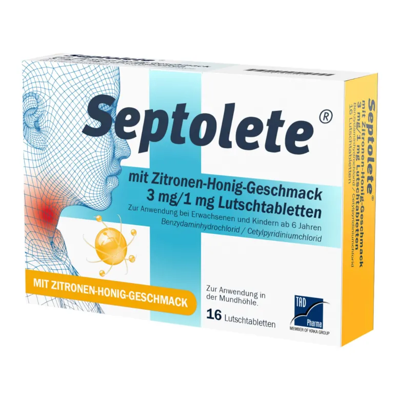 Septolete Zitrone-Honig 3 mg/1 mg Lutschtabletten, 16 St