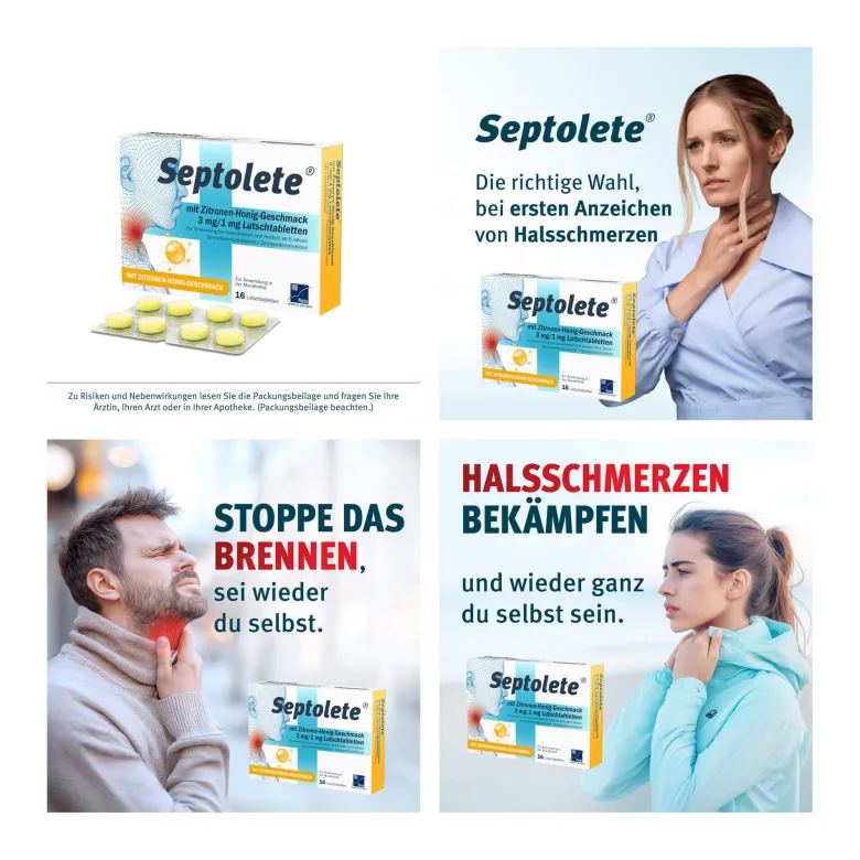 Septolete Zitrone-Honig 3 mg/1 mg Lutschtabletten, 16 St