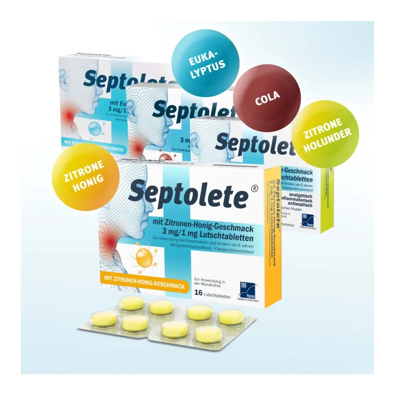 Septolete Zitrone-Honig 3 mg/1 mg Lutschtabletten, 16 St