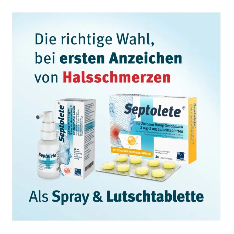 Septolete Zitrone-Honig 3 mg/1 mg Lutschtabletten, 16 St
