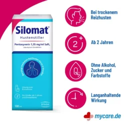 Silomat Hustenstiller Pentoxyverin 1,35 mg/ml Saft, 100 ml