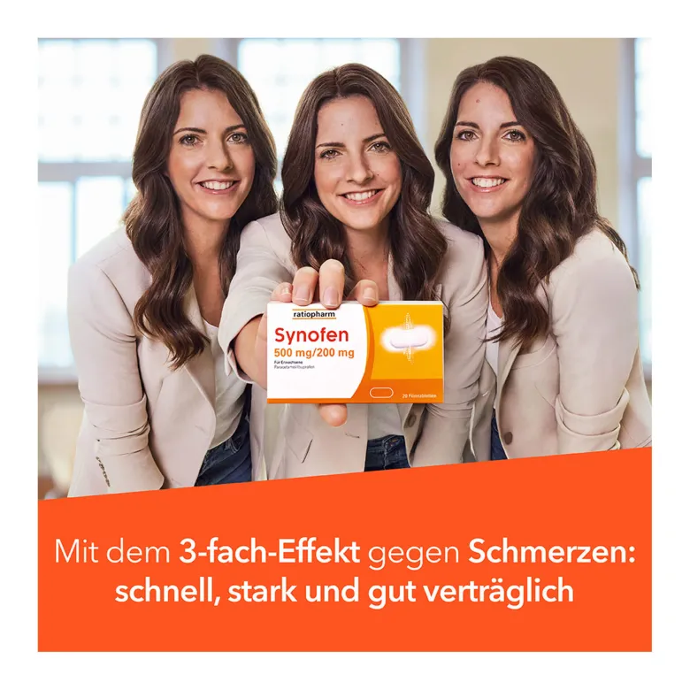 Synofen Filmtabletten mit Ibuprofen und Paracetamol, 20 St