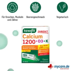 Taxofit Calcium 1200 + D3 + K Direktgranulat, 20 St