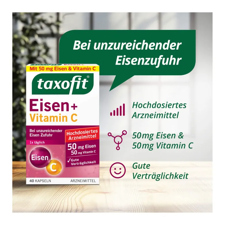 Taxofit Eisen+Vitamin C Kapseln, 40 St