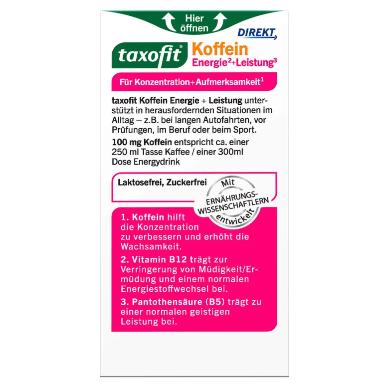 Taxofit Koffein + B12 Energie Direktgranulat, 10 St