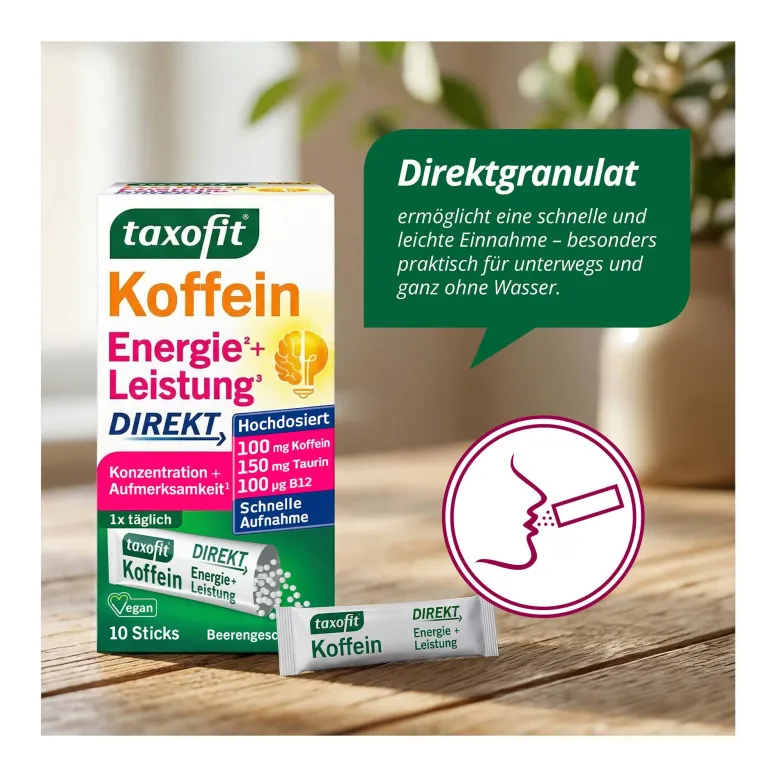 Taxofit Koffein + B12 Energie Direktgranulat, 10 St