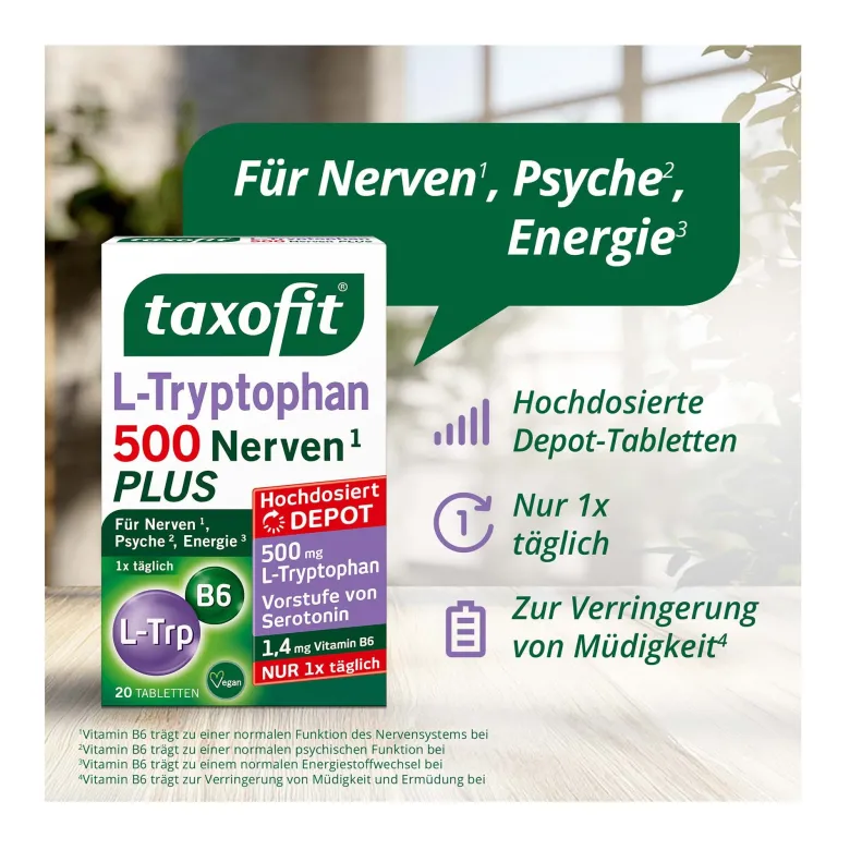 Taxofit L-Tryptophan 500 Depot-Tabletten, 20 St