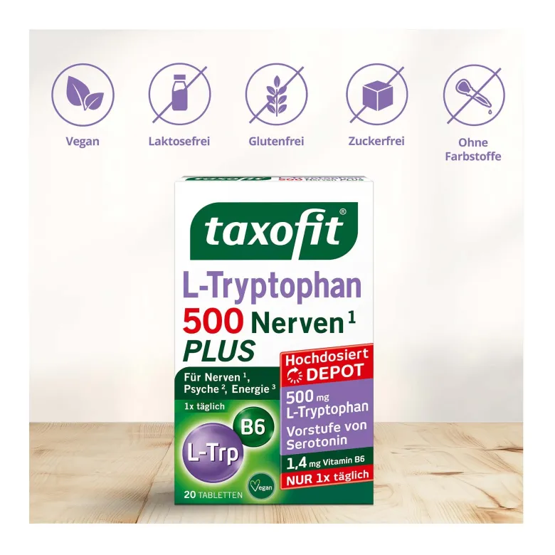 Taxofit L-Tryptophan 500 Depot-Tabletten, 20 St