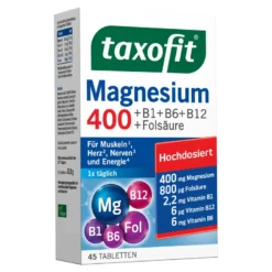 Taxofit Magnesium 400+B1+B6+B12+Folsäure Tabletten, 45 St