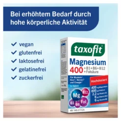 Taxofit Magnesium 400+B1+B6+B12+Folsäure Tabletten, 45 St