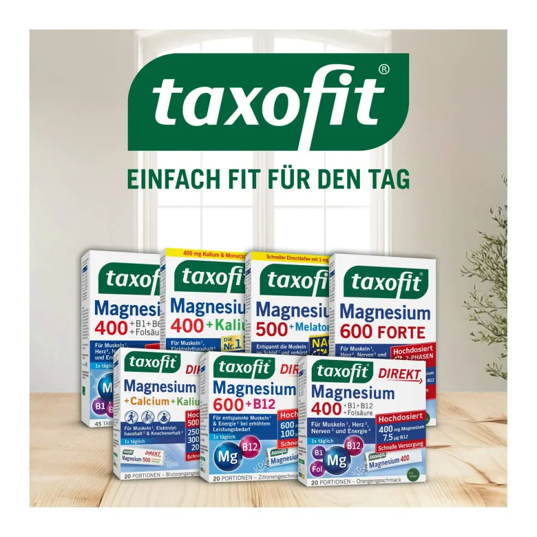 Taxofit Magnesium 600 + B12 Direkt-Granulat, 20 St