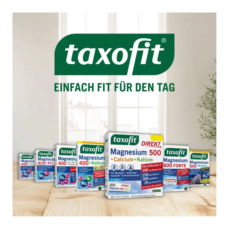 Taxofit Magnesium 500+Calcium+Kalium Direkt-Granulat, 20 St