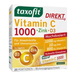Taxofit Vitamin C 1000 + Zink + D3 Direkt-Granulat, 20 St