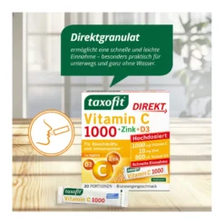 Taxofit Vitamin C 1000 + Zink + D3 Direkt-Granulat, 20 St