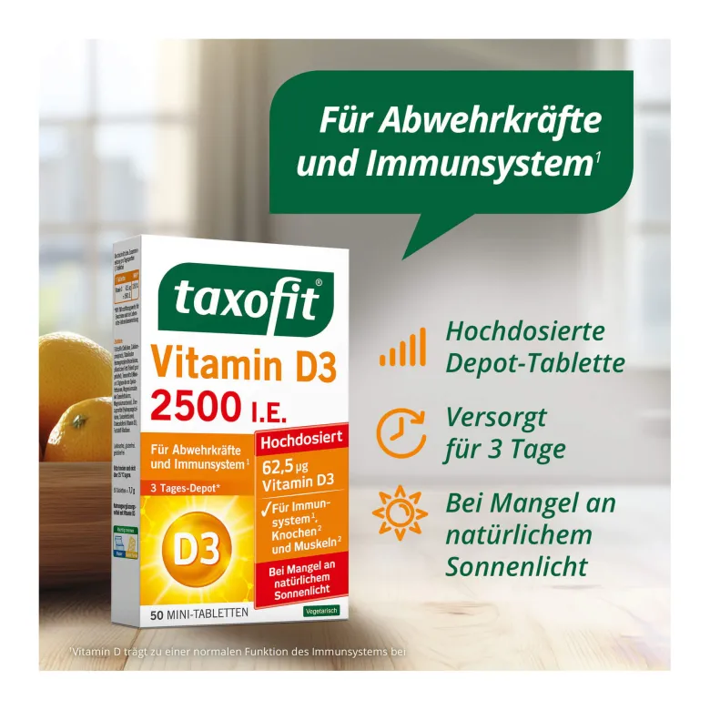 Taxofit Vitamin D3 2500 I.E. Tabletten, 50 St