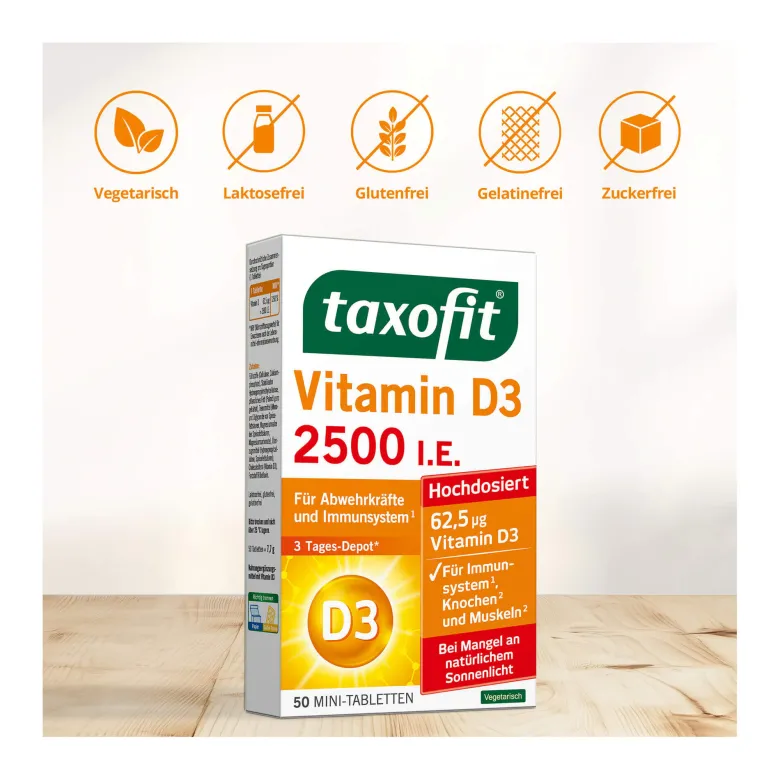 Taxofit Vitamin D3 2500 I.E. Tabletten, 50 St