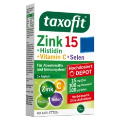 Taxofit Zink 15 + Histidin + Selen Depot-Tabletten, 40 St