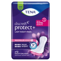 Tena Lady Discreet Maxi Night Inkontinenz Einlagen, 12 St
