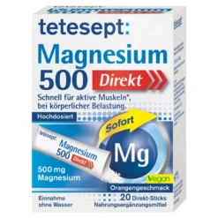 Tetesept Magnesium 500 Direkt Sticks, 20 St