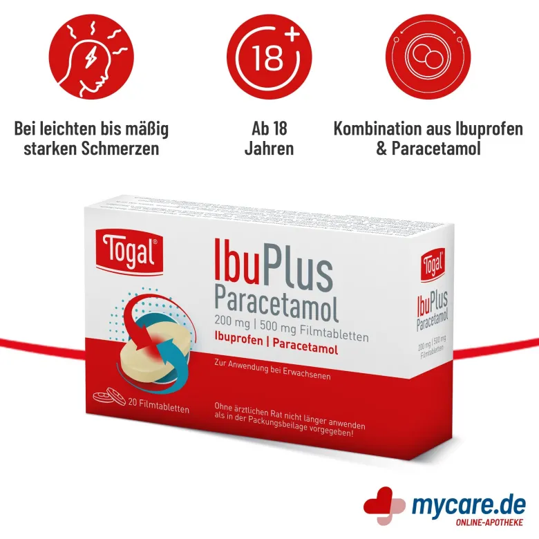 Togal IbuPlus Paracetamol 200 mg/500 mg Filmtabletten, 20 St