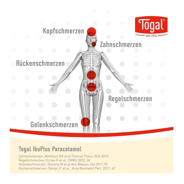 Togal IbuPlus Paracetamol 200 mg/500 mg Filmtabletten, 20 St