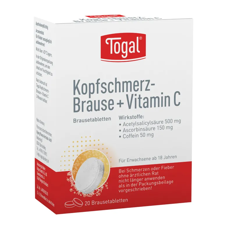 Togal Kopfschmerz-Brause + Vit. C Brausetabletten, 20 St