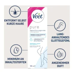 Veet Haarentfernungs-Creme für sensible Haut, 100 ml