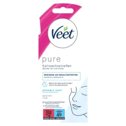 Veet Kaltwachsstreifen Gesicht Sensible Haut, 20 St