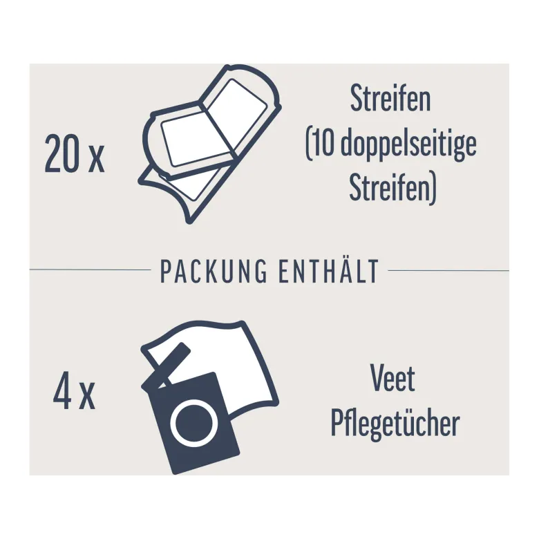 Veet Kaltwachsstreifen Gesicht Sensible Haut, 20 St