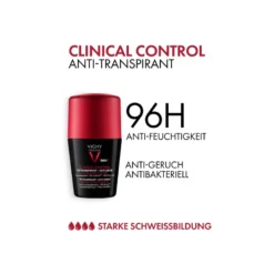 Vichy Homme Deo Roll-On Clinical Control 96H, 50 ml