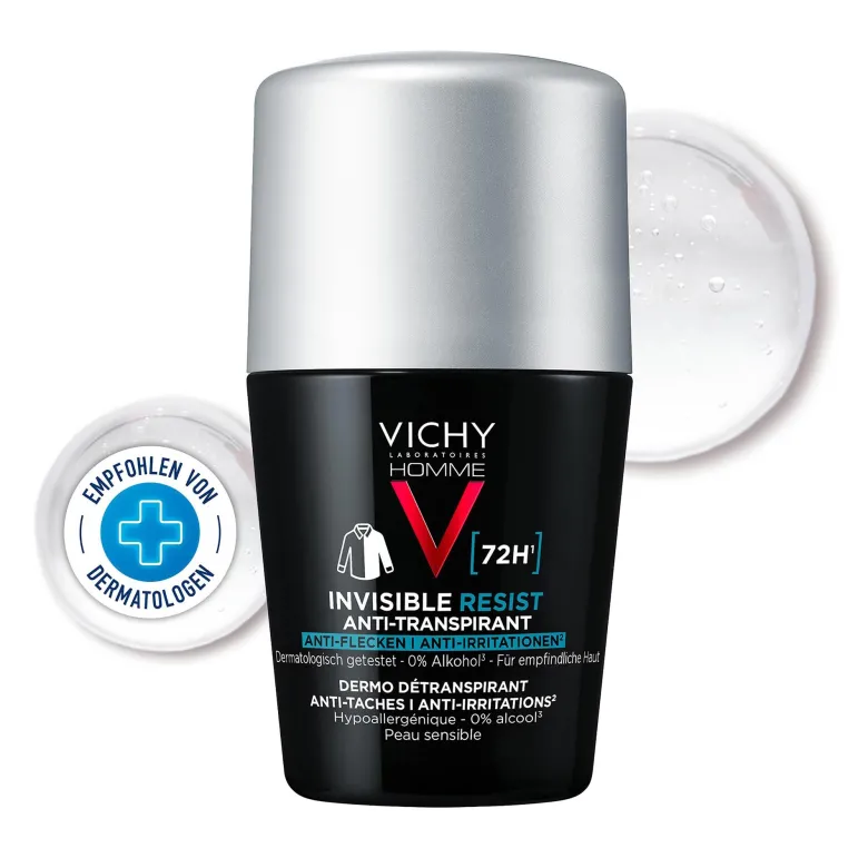 Vichy Homme Deo Roll-on 72h Anti-Flecken Invisible, 50 ml