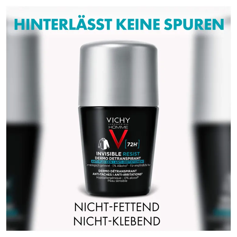 Vichy Homme Deo Roll-on 72h Anti-Flecken Invisible, 50 ml