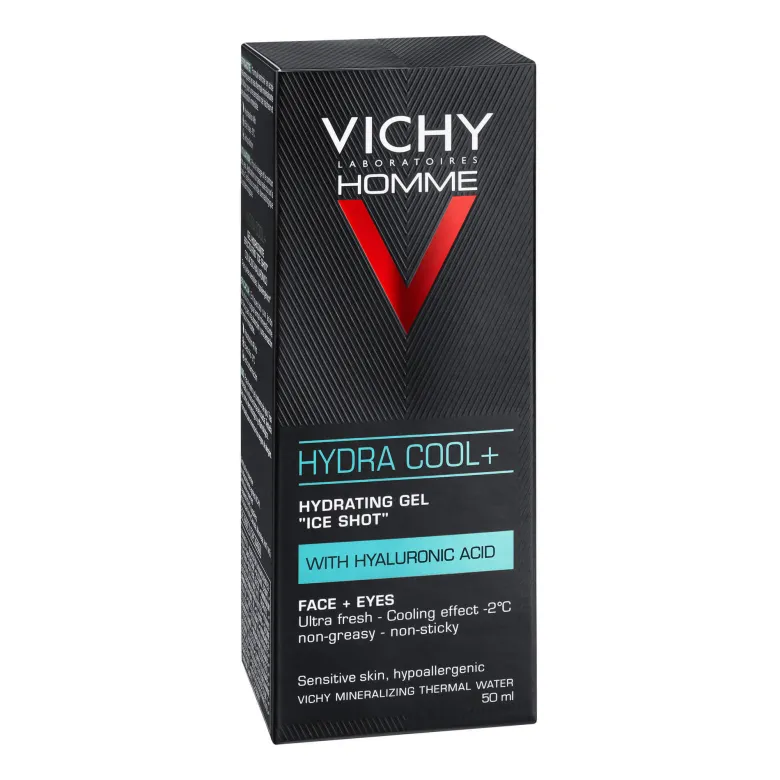 Vichy Homme Hydra Cool+ Gel Gesicht und Augen, 50 ml