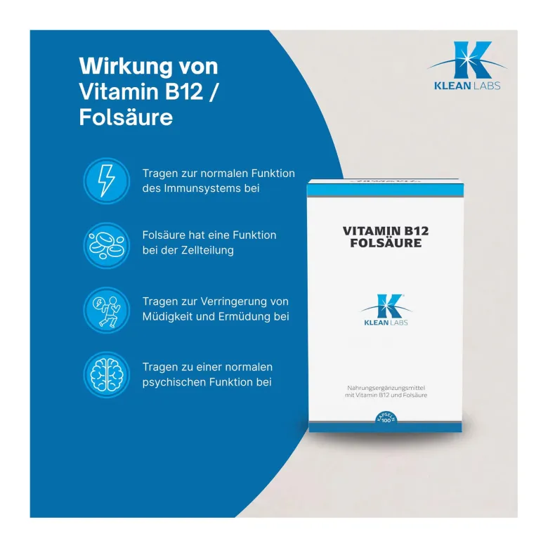 Vitamin B12 Folsäure Kapseln, 100 St