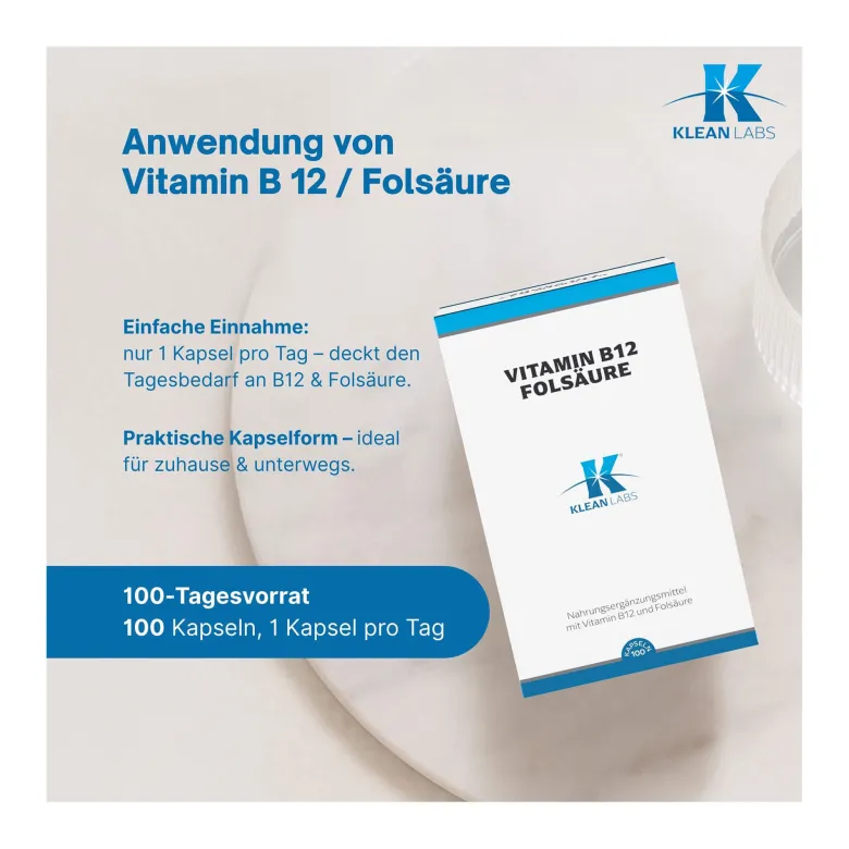 Vitamin B12 Folsäure Kapseln, 100 St