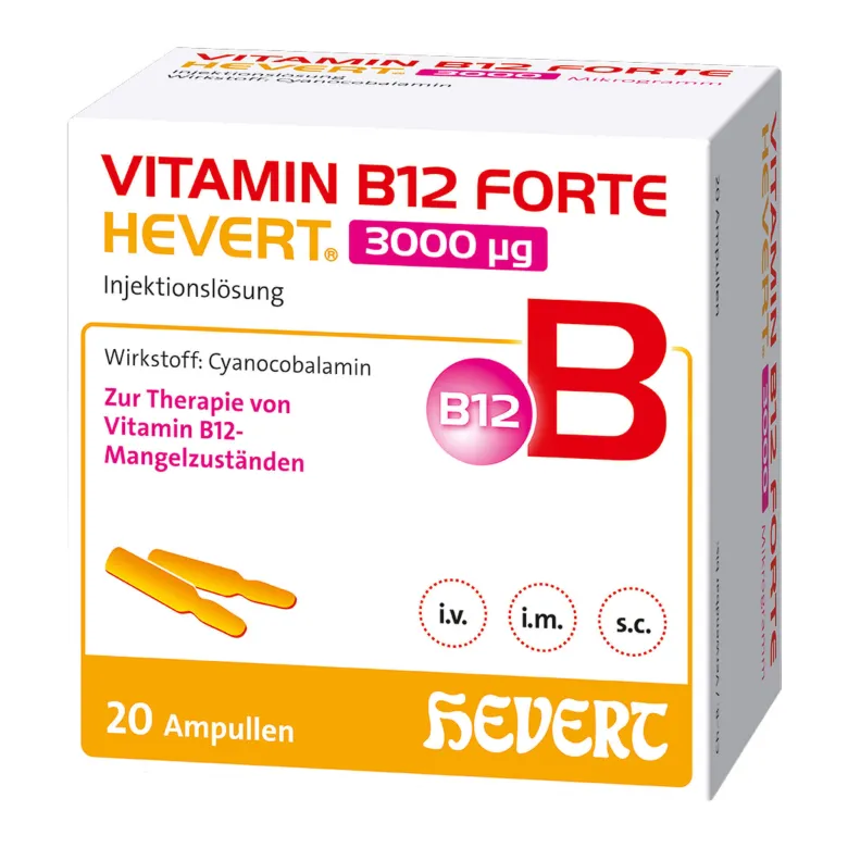 Vitamin B12 forte Hevert 3000 µg Ampullen, 20X2 ml