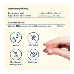 Vitamin B12 Hevert 500 µg Duo Aktiv Lutschtabletten, 180 St