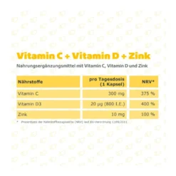 Vitamin C+Vitamin D+Zink Immunsystem Ultra Kapseln, 120 St